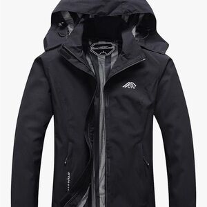 Women’s Black Waterproof Lightweight Rain Jacket